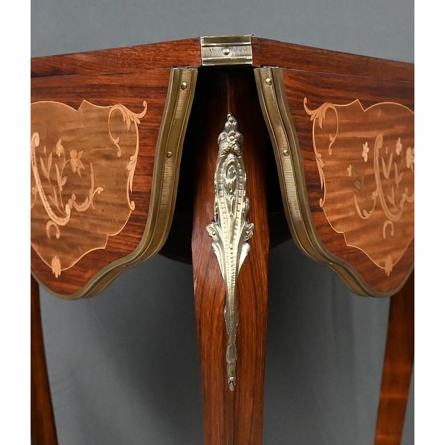 Small Late 19th Century Napoleon III Mahogany Drop-Leaf Table For Sale - Image 12 of 18