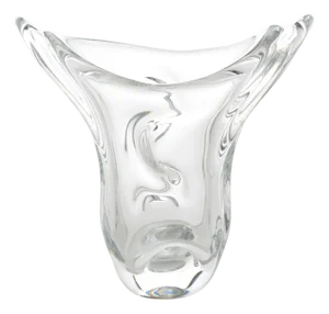 Val St Lambert Mid-Century Modernist Crystal Vase, circa 1950