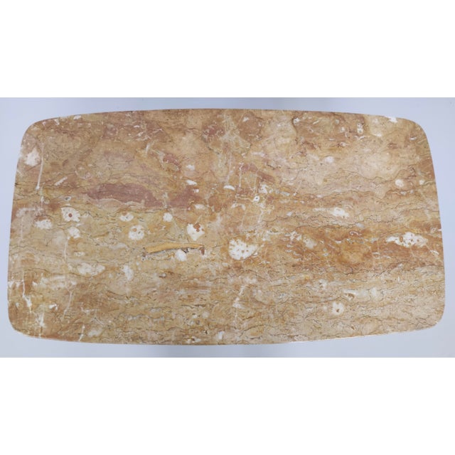 Rectangular Beech Coffee Table with Pink Travertine Top attributed to Paolo Buffa, 1950s For Sale - Image 9 of 13