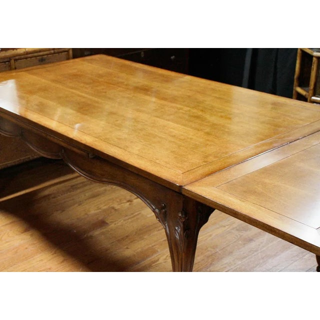 French Country Mid-20th Century French Style Drawer Leaf Dining or Kitchen Table For Sale - Image 3 of 6