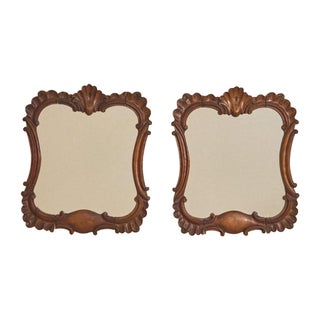 Petite 19th Century French Carved Wood Wall Mirror - 2 Available For Sale