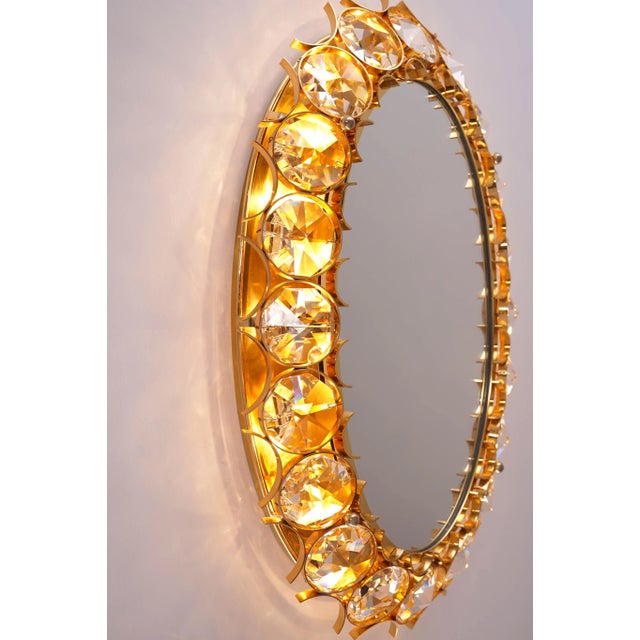 Vintage Gold-Plated Illuminated Mirror from Palwa, 1960s For Sale - Image 6 of 9