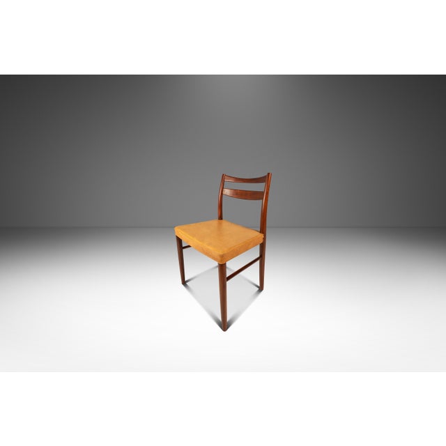 Yngve Ekström Rare MCM Single Dining / Desk Chair in Solid Teak & Original Leather Upholstery Attributed to Yngve Ekström for Gemla Diö, Sweden, C. 1950s For Sale - Image 4 of 18