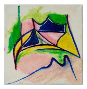 Giorgio Lo Fermo, Pink Turns Blue, 2020, Original Oil on Canvas