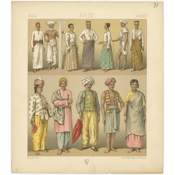 Racinet, Asian Clothing, 1880, Paper For Sale - Image 4 of 5