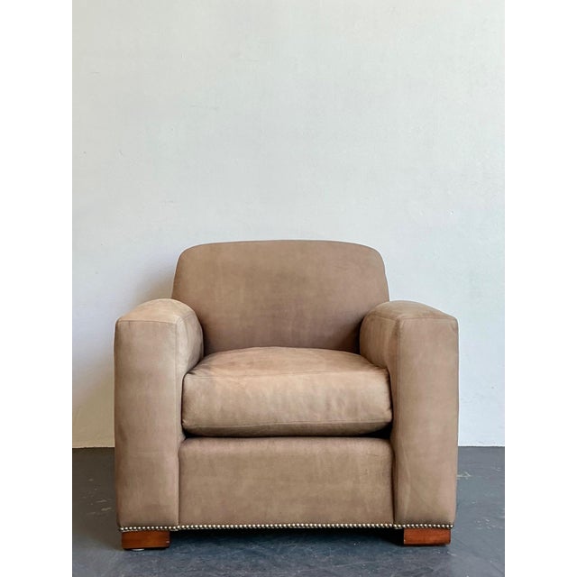 Late 20th Century Vintage Ralph Lauren “Grant” Suede Club Chair For Sale - Image 5 of 17