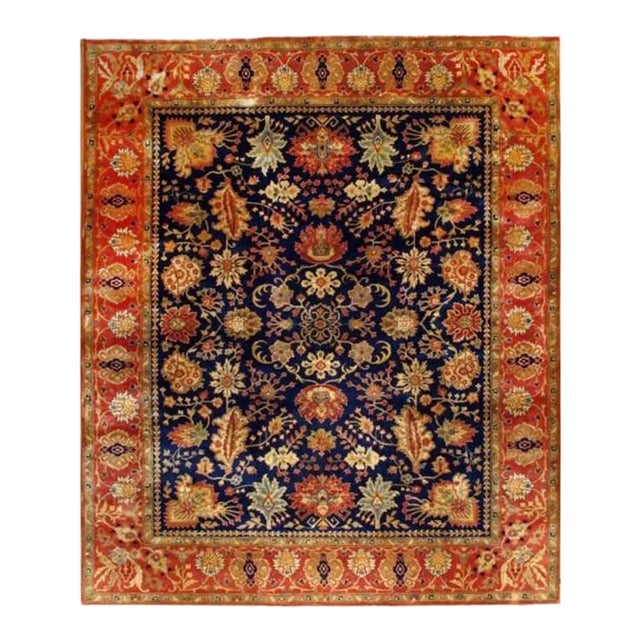2020s Navy Tabriz Rug For Sale