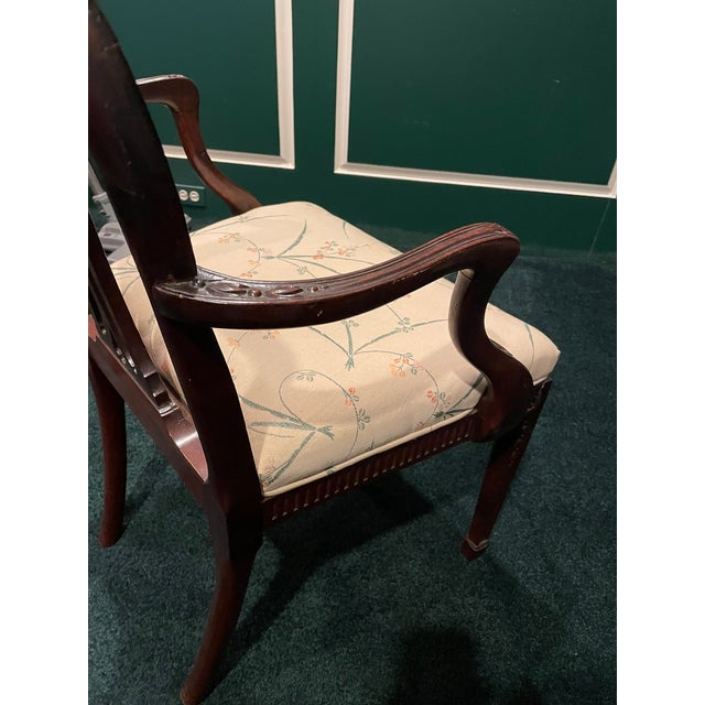 Brown Vintage Mahogany Elbow Chair – Chippendale Revival Elegance – Circa 1920s For Sale - Image 8 of 11