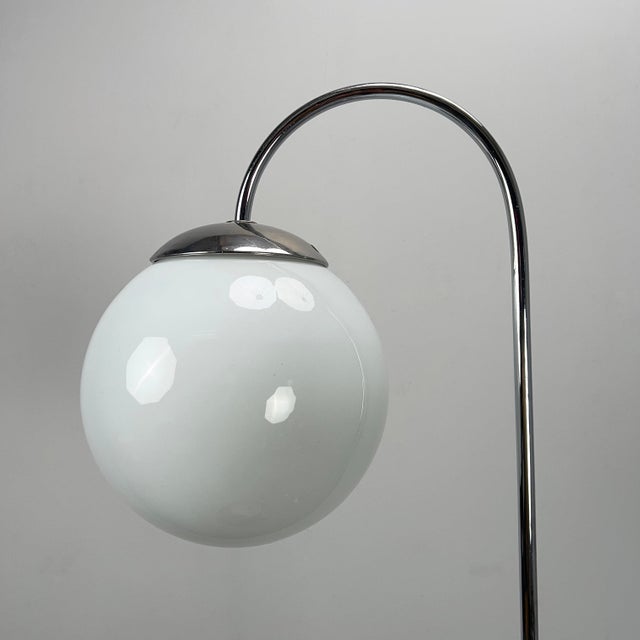 Vintage Steel Tube Floor Lamp with Integrated Table, 1920s For Sale - Image 6 of 13