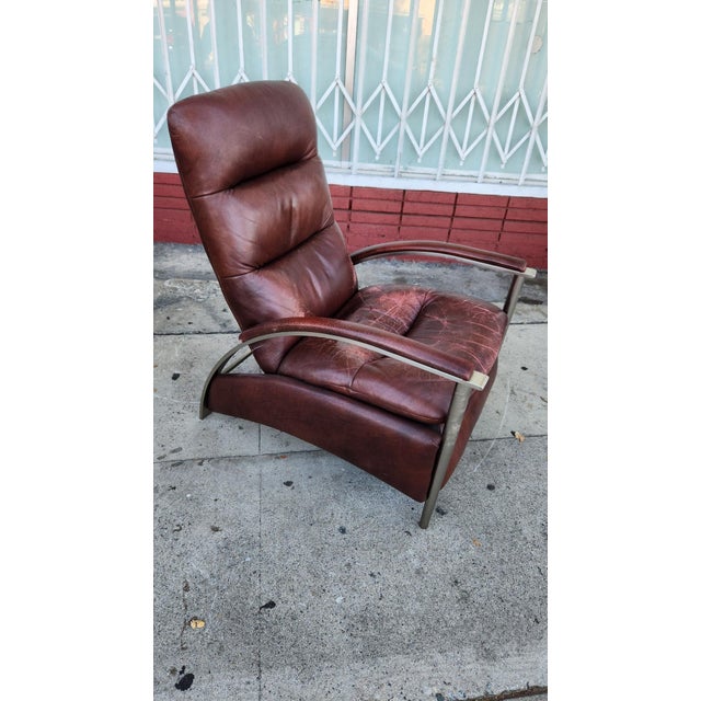 Animal Skin 1970s Ethan Allen Recliner Chair For Sale - Image 7 of 8