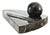 Black Carved Fossil Stone Wedge & Sphere For Sale