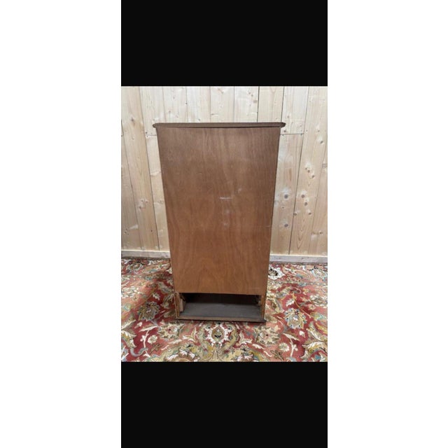 Wood Vintage Sliding Tambour Door Filing Cabinet, 1950s For Sale - Image 7 of 9
