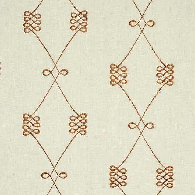 A swirling interpretation of a classic trellis motif, this stylized pattern boasts a nice scale and a sophisticated...