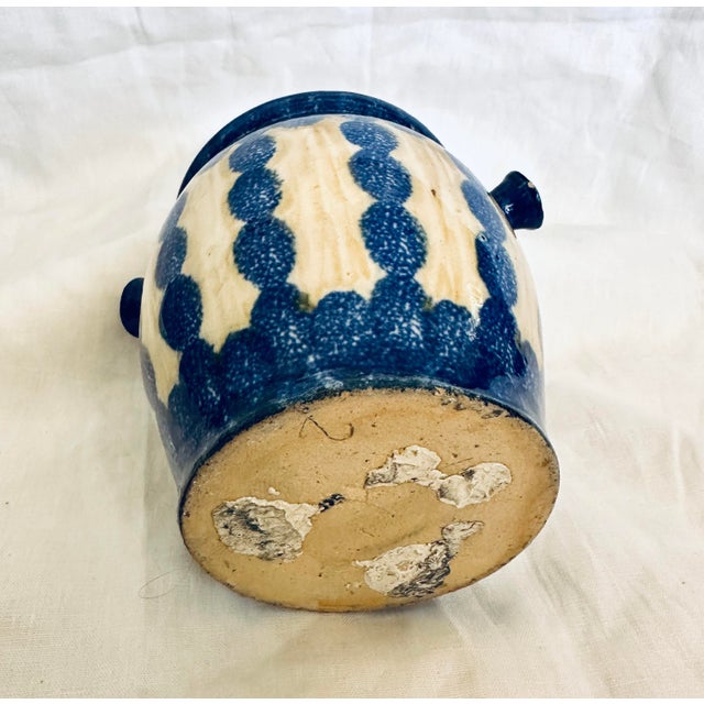 Ceramic Ebeling & Reuss Blue/Tan Stoneware Canister For Sale - Image 7 of 7