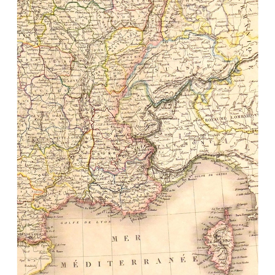 フランスアンティーク　MAP antique-1838-map-of-france-1466