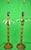 Traditional Pair X English Mahogany Table Lamps W/ Metal Palm Fronds & Faux Bamboo Stems For Sale - Image 3 of 5