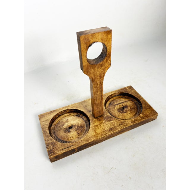 Olive Olive Wood Oil/Vinegar Bottle Holder, France, 1950, Set of 3 For Sale - Image 8 of 14