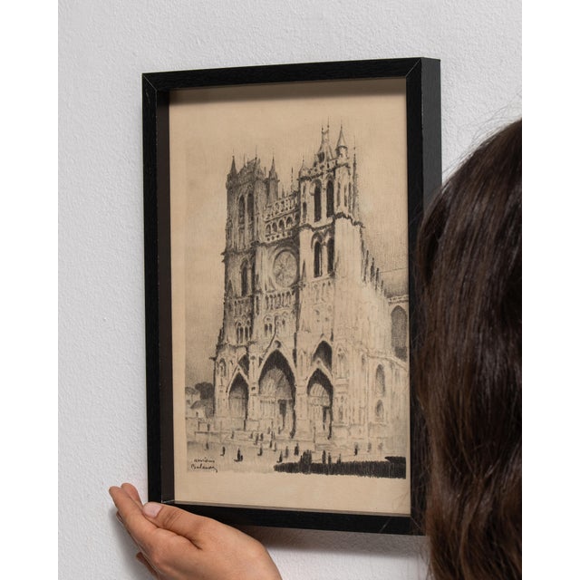 Early 20th Century France Charcoal Paper Drawing For Sale - Image 4 of 15