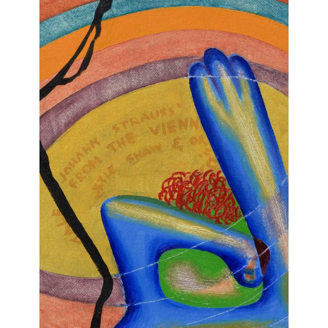 Johann Strauss & Artie Shaw - Mid Century Modern Abstract Swirling vortex of color and the words: "Johann Strauss' Tale(s)...