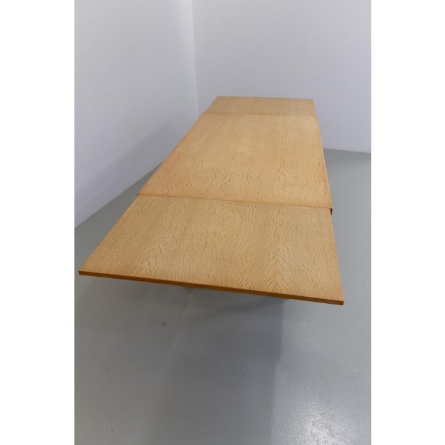 Brutalist Danish Oak Extendable Dining Table attributed to Henning Kjærnulf, 1960s For Sale - Image 12 of 18