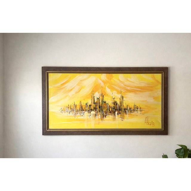 Large mid-century oil on canvas by Adams.