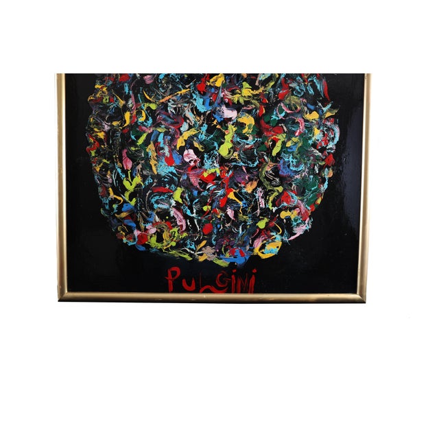 1980s Large Thomas Pulgini Abstract Pop Art Oil Painting For Sale - Image 5 of 6