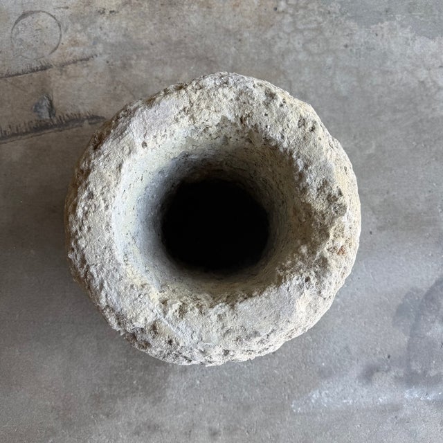 Antique Limestone Trough 23" H X 16" D Off White Color 5126a For Sale - Image 9 of 11