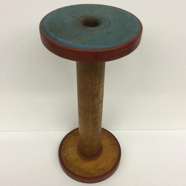 Wood Antique Wooden Spool Artifact For Sale - Image 7 of 11