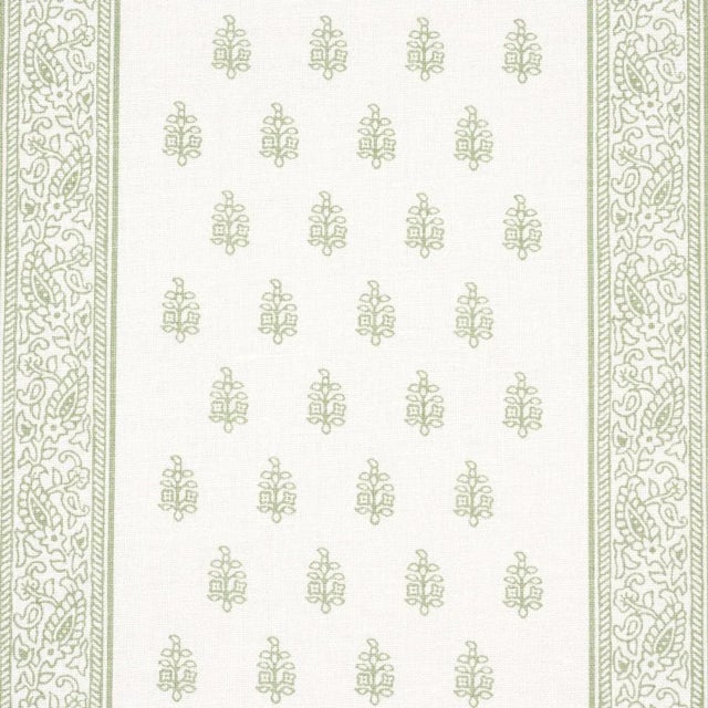 Transitional Schumacher Katsura Stripe Fabric In Leaf For Sale - Image 3 of 4