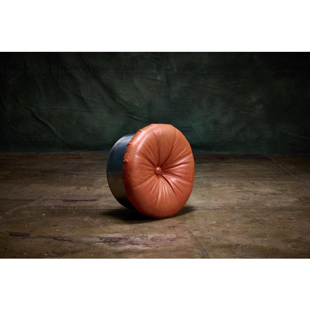 Round Ottoman by Francois Monnet, 1960s For Sale - Image 4 of 4