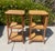 Late 20th Century 2 Vintage Rattan Bamboo Nightstands End Tables, Drop Down Shelf For Sale - Image 5 of 9
