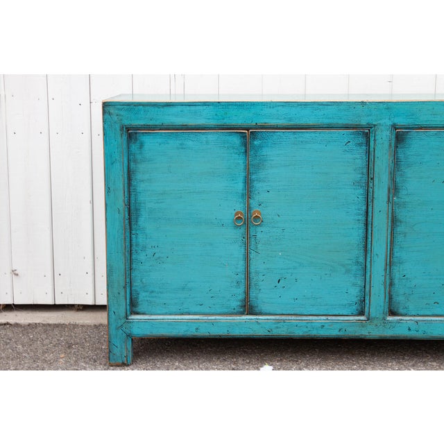 Asian Teal Blue Painted Sideboard Chairish