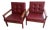 Teak and Leather Lounge Chairs by Illum Wilkelsø for Niels Eilersen, Denmark, 1960s, Set of 2 For Sale
