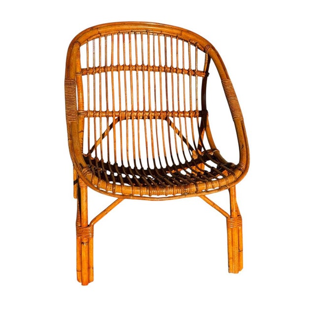 Vintage French Rattan Armchairs, 1960s, Set of 4 For Sale - Image 17 of 18