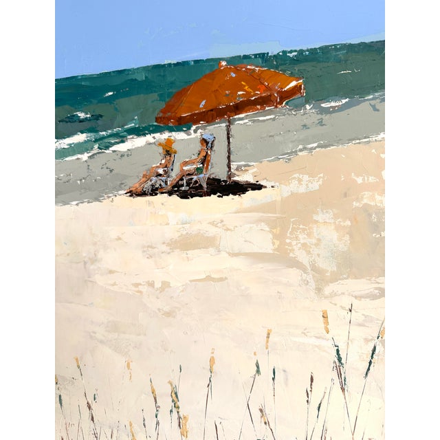 This palette knife oil painting was inspired directly from old home movies of vacations on the gulf. A simple scene that...