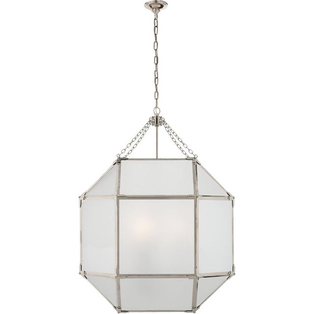 Morris Large Lantern in Polished Nickel with Frosted Glass Designer: Suzanne Kasler Canopy: 4.75" Round Mounting: Chain...