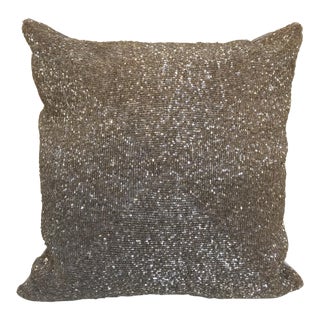 Pewter Beaded Pillow For Sale