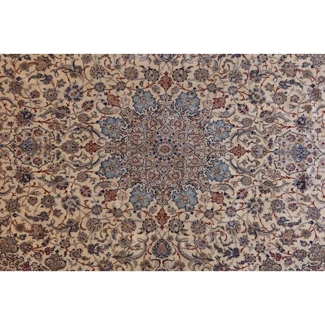 Persian 1970s Persian Nain Palace Carpet, 13'9" X 20'8" For Sale - Image 3 of 10