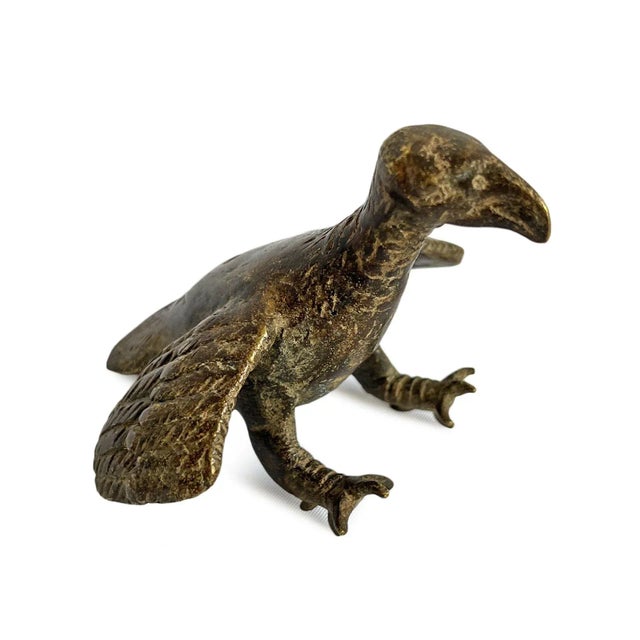 Antique small bronze original vulture figurine from the Akan people of Ghana. In Akan philosophy, vultures are symbols of...