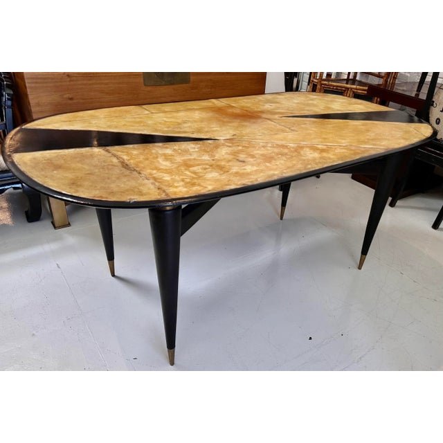 Wood Modern Richard Shapiro Studiolo Designer Parchment Dining Table For Sale - Image 7 of 7