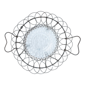 Antique Hand-Formed Wire Basket With Twisted Handles