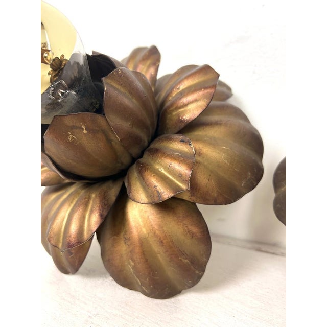 Florentine Flower Wall Sconces, 1960s, Set of 2 For Sale - Image 6 of 16