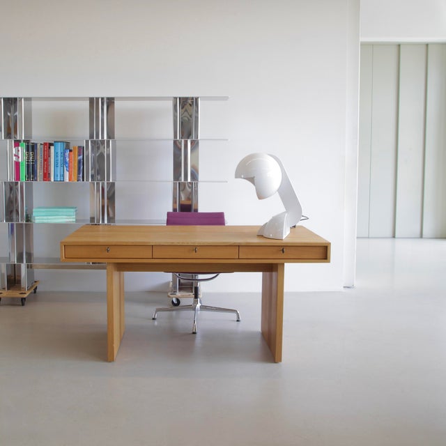 Wood Desk in Oak Veneer, 2000s For Sale - Image 7 of 8