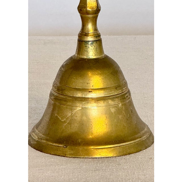 Vintage Solid Brass Bell, unsigned. Missing "dinger" inside bell. Great patina