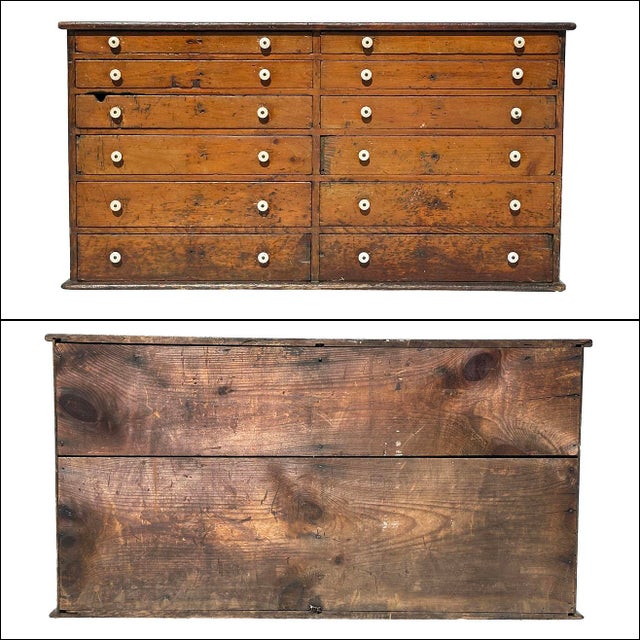 English 19thC Wood Multi-Drawer Dental/Medical Cabinet-Square Nails For Sale - Image 3 of 11