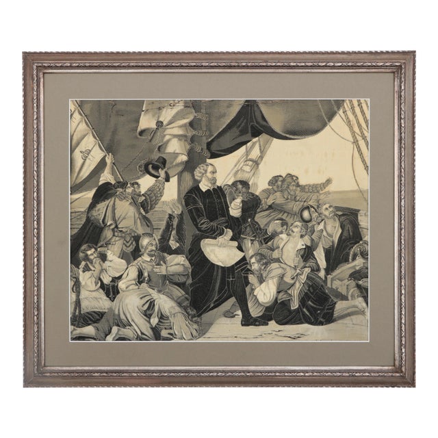 19th Century Jacquard Tapestry of Columbus Sighting America For Sale
