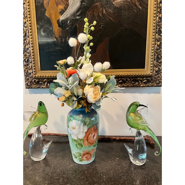 2020s Faux Floral Arrangement Vibrant Timeless Limoges French Porcelain Tall Vase For Sale - Image 5 of 7