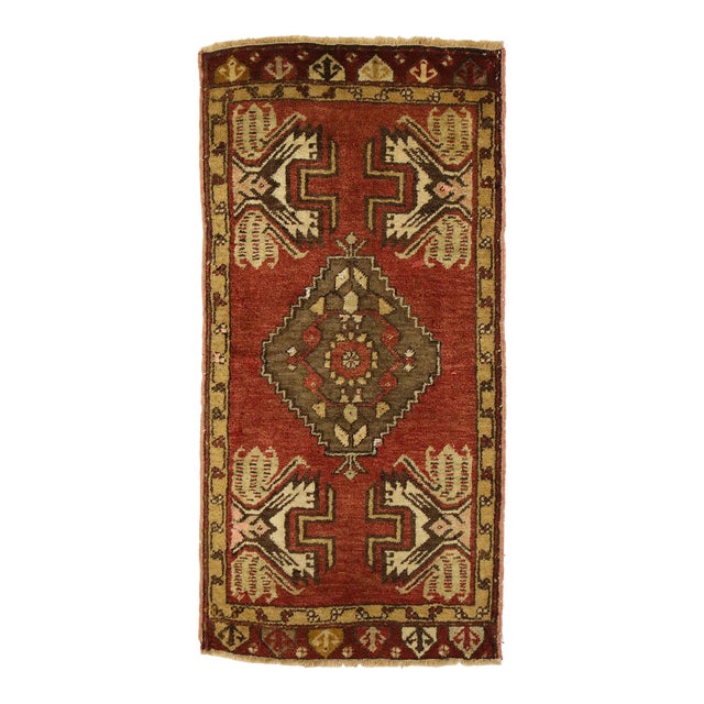 Vintage Turkish Yastik Rug - 01'07 X 03'01 For Sale