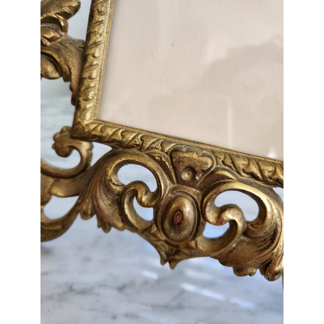 Brass 1960s Vintage Solid Brass Cherub Picture Frame For Sale - Image 8 of 12