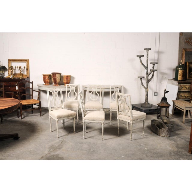 Set of Six 19th C. Lyre Back Chairs For Sale - Image 11 of 13